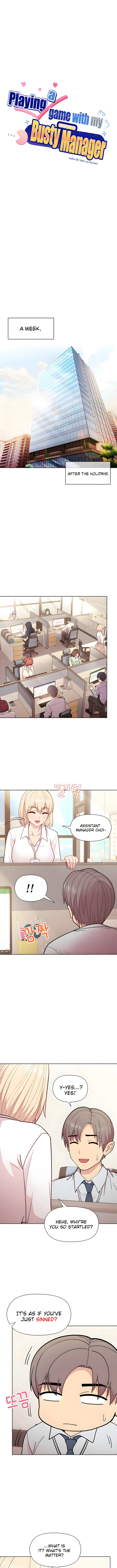 Playing a game with my Busty Manager Chapter 8 - Page 1